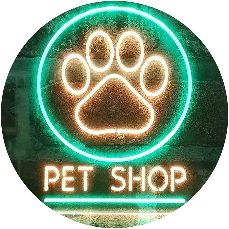 Paw Print Pet Shop LED Light Sign - LED Gift Works