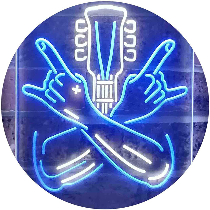 Musician Rock Hands Guitarist Metal Hard Rock Music LED Light Sign - Way Up Gifts