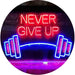 Never Give Up Weight Train Fitness Gym LED Light Sign - Way Up Gifts