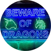 Beware of Dragon Kid Room Decoration LED Light Sign - LED Gift Works