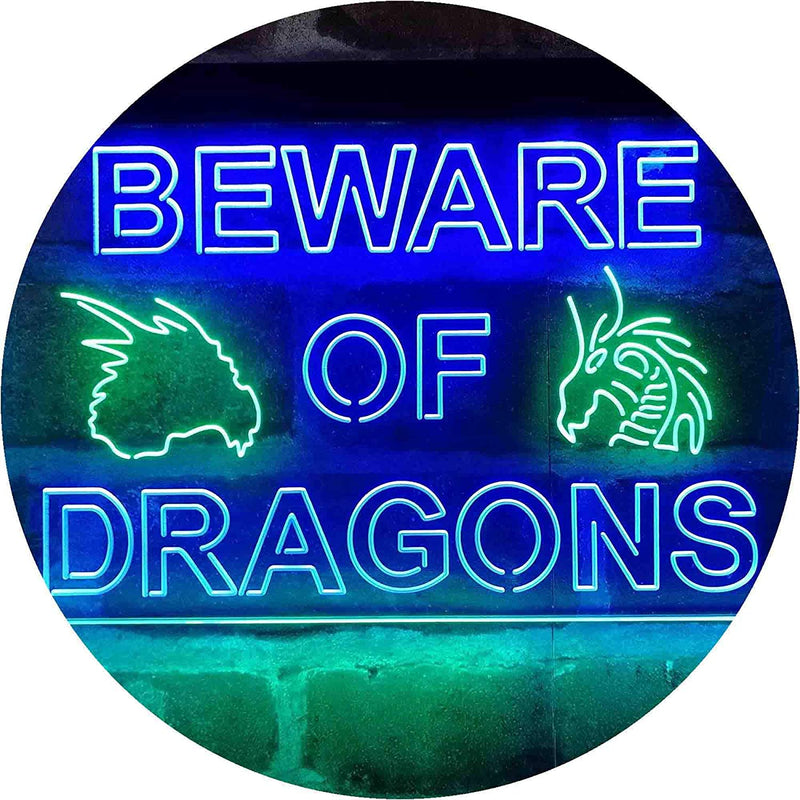 Beware of Dragon Kid Room Decoration LED Light Sign - LED Gift Works