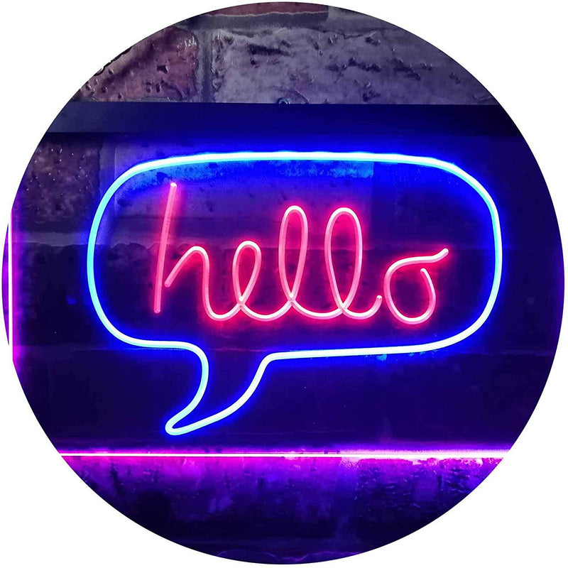 Hello Quote Bubble LED Light Sign - LED Gift Works