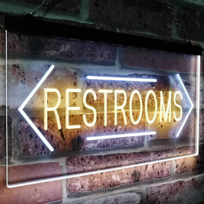 Restrooms Arrows LED Light Sign - Way Up Gifts