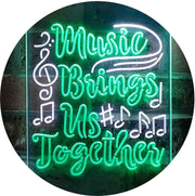 Musician Gift Music Brings Us Together Quote LED Light Sign - LED Gift Works
