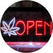 Open Hemp Leaf Marijuana Dispensary LED Light Sign - Way Up Gifts