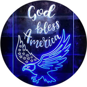 God Bless America Eagle LED Light Sign - LED Gift Works