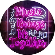 Musician Gift Music Brings Us Together Quote LED Light Sign - LED Gift Works