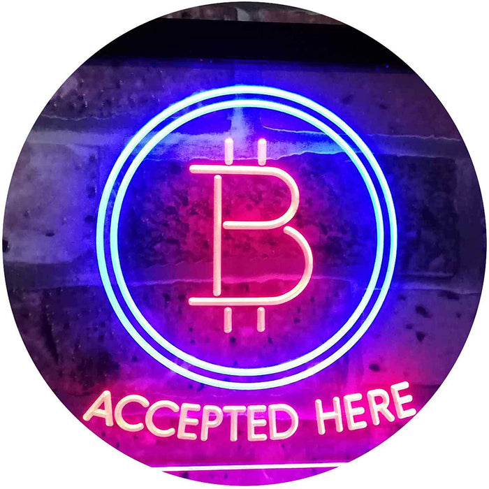 Bitcoin Accepted Here LED Light Sign - Way Up Gifts