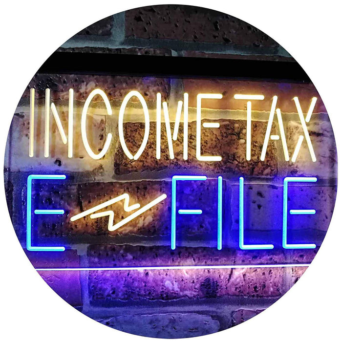 Income Tax E-File LED Light Sign - Way Up Gifts