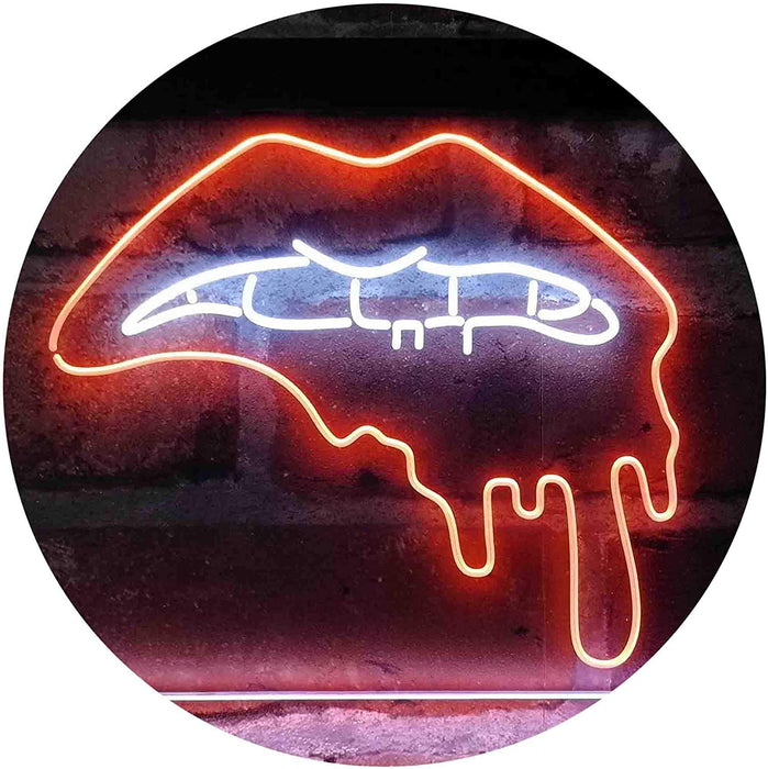 Biting Lip Bite Bleeding Art LED Light Sign - Way Up Gifts