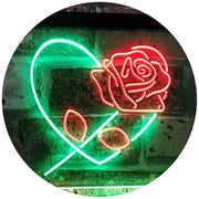 Rose Flower & Heart LED Light Sign - LED Gift Works