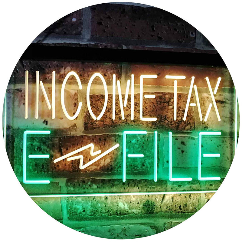 Income Tax E-File LED Light Sign - LED Gift Works