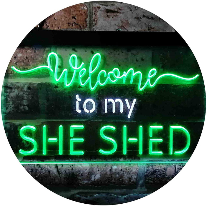 Welcome to My She Shed Woman Cave LED Light Sign - Way Up Gifts