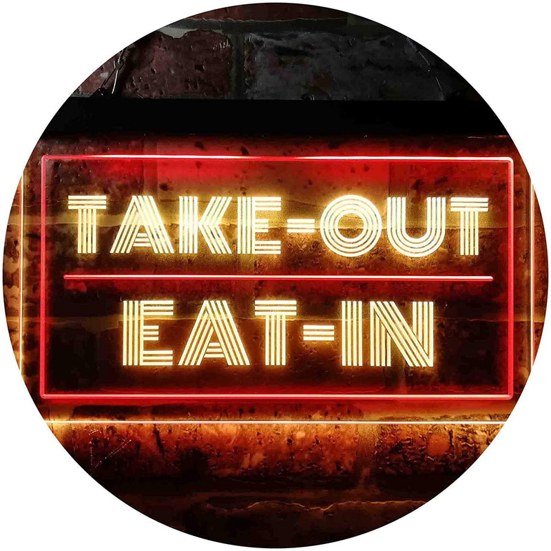 Take Out Eat In LED Light Sign - LED Gift Works