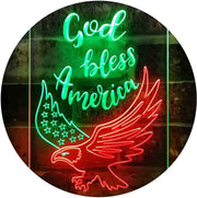 God Bless America Eagle LED Light Sign - LED Gift Works