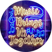 Musician Gift Music Brings Us Together Quote LED Light Sign - LED Gift Works
