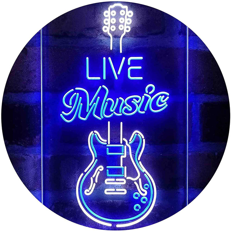 Live Music Electronic Guitar Lounge LED Light Sign - LED Gift Works
