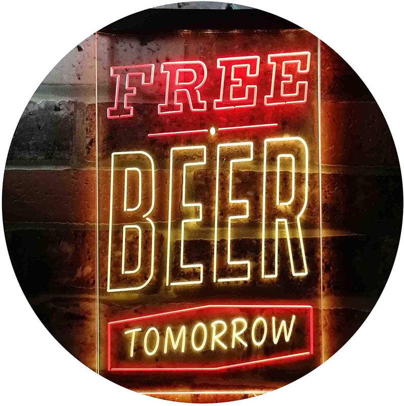 Free Beer Tomorrow LED Light Sign - LED Gift Works