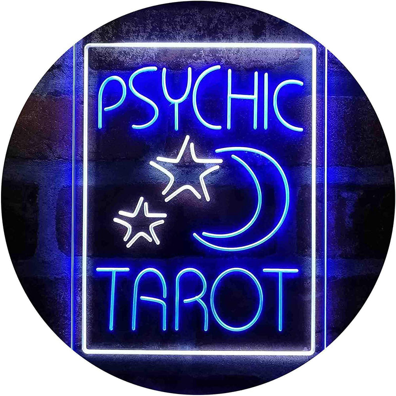 Psychic Tarot Reader Moon Stars LED Light Sign - LED Gift Works