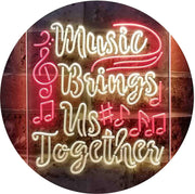 Musician Gift Music Brings Us Together Quote LED Light Sign - LED Gift Works