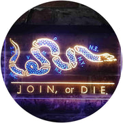 Join Or Die Flag Snake Military Army LED Light Sign - LED Gift Works