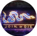 Join Or Die Flag Snake Military Army LED Light Sign - Way Up Gifts