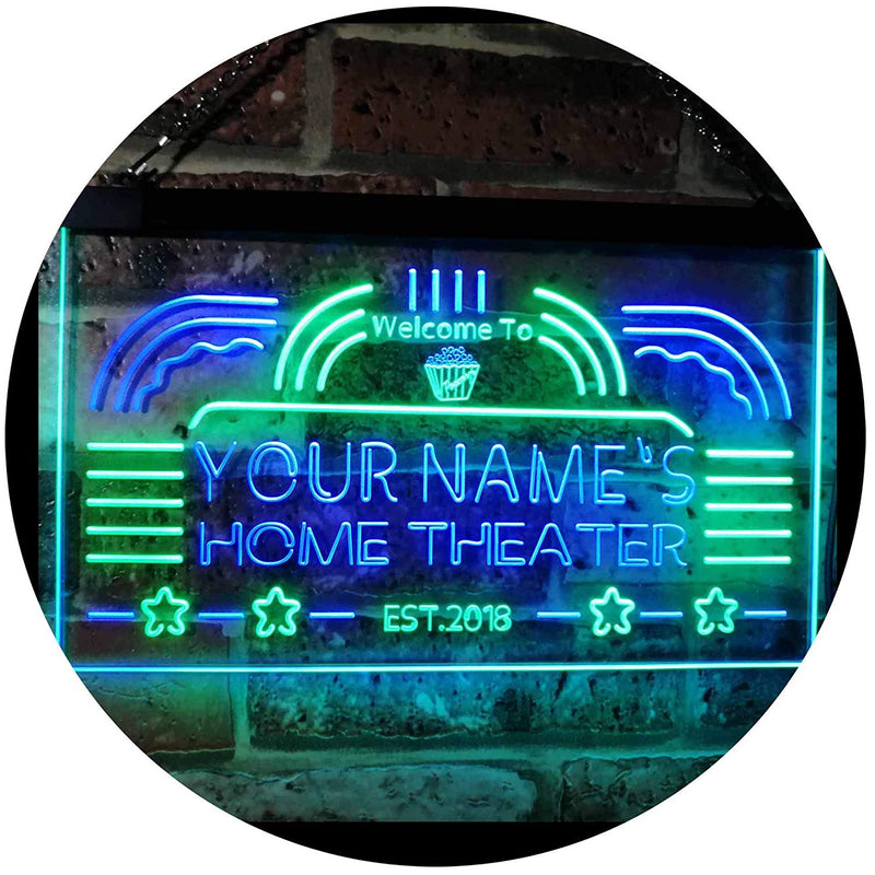 Personalized Home Theater LED Light Sign - LED Gift Works