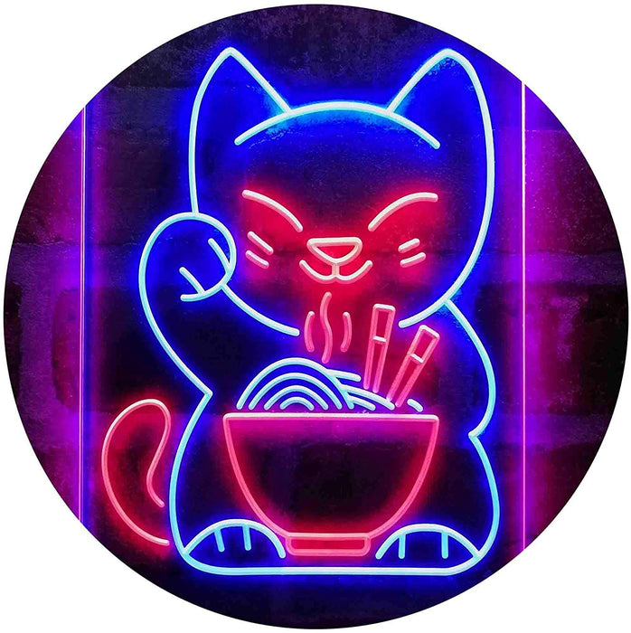 Maneki Neko Ramen Luck Cat LED Light Sign - Way Up Gifts