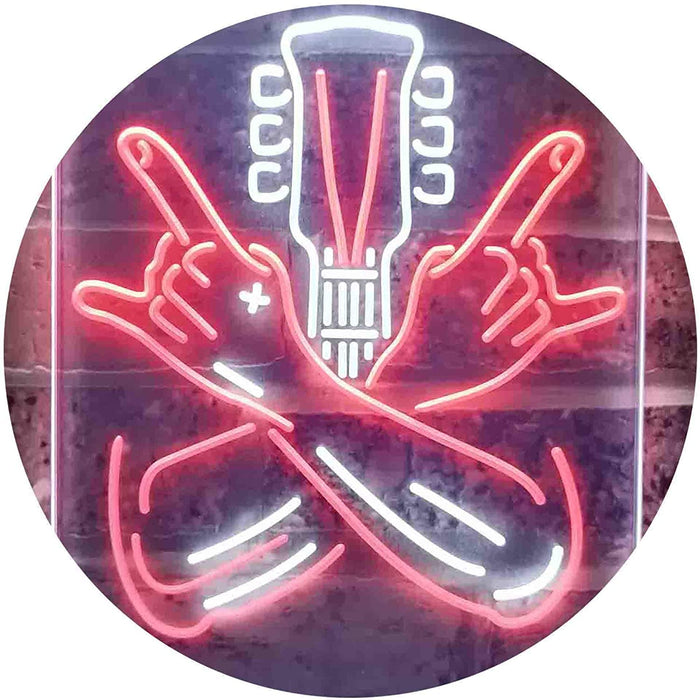 Musician Rock Hands Guitarist Metal Hard Rock Music LED Light Sign - Way Up Gifts