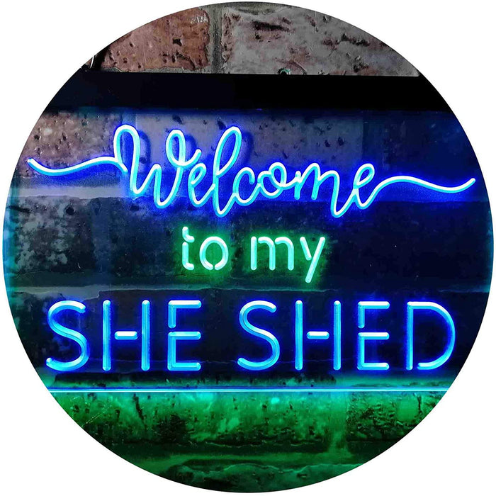 Welcome to My She Shed Woman Cave LED Light Sign - Way Up Gifts