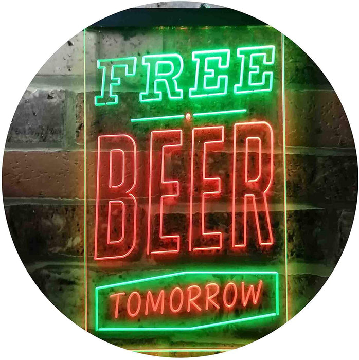 Free Beer Tomorrow LED Light Sign - Way Up Gifts