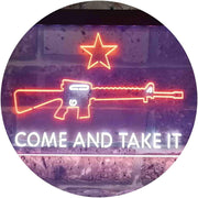 Come and Take It Gun Star Military Army LED Light Sign - LED Gift Works