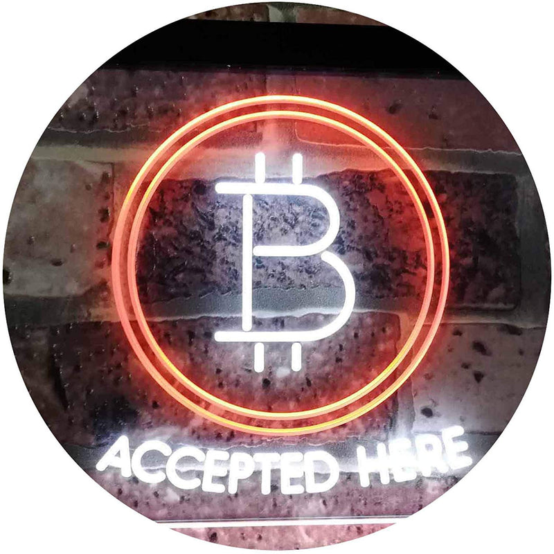 Bitcoin Accepted Here LED Light Sign - LED Gift Works