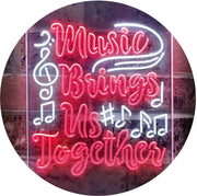 Musician Gift Music Brings Us Together Quote LED Light Sign - LED Gift Works