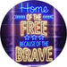 USA Home of The Free Because of The Brave LED Light Sign - Way Up Gifts