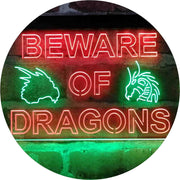 Beware of Dragon Kid Room Decoration LED Light Sign - LED Gift Works