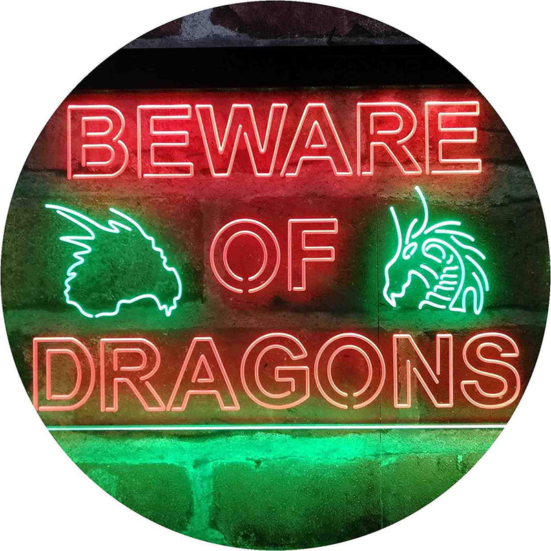 Beware of Dragon Kid Room Decoration LED Light Sign - LED Gift Works