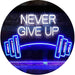Never Give Up Weight Train Fitness Gym LED Light Sign - Way Up Gifts