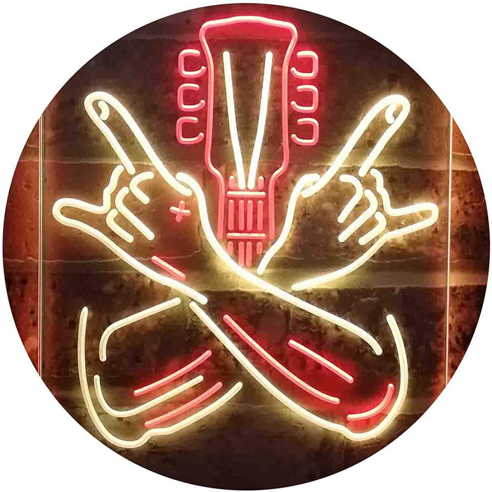 Musician Rock Hands Guitarist Metal Hard Rock Music LED Light Sign - Way Up Gifts