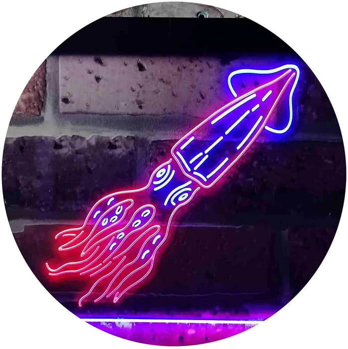 Squid Animal Ocean Display LED Light Sign - Way Up Gifts
