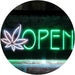 Open Hemp Leaf Marijuana Dispensary LED Light Sign - Way Up Gifts
