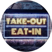 Take Out Eat In LED Light Sign - LED Gift Works