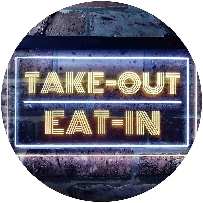 Take Out Eat In LED Light Sign - LED Gift Works