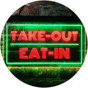 Take Out Eat In LED Light Sign - LED Gift Works