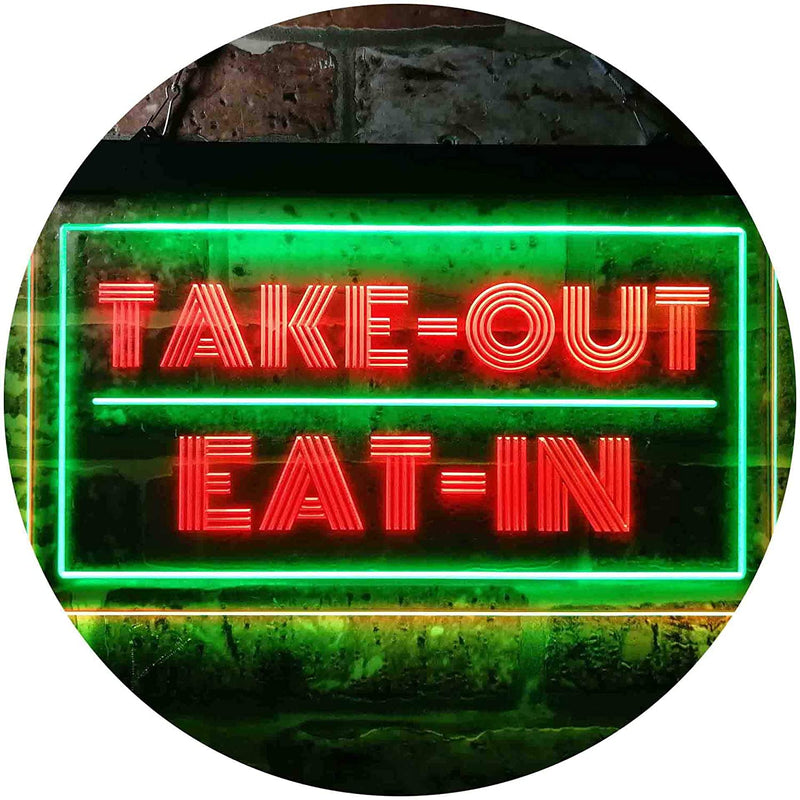 Take Out Eat In LED Light Sign - LED Gift Works