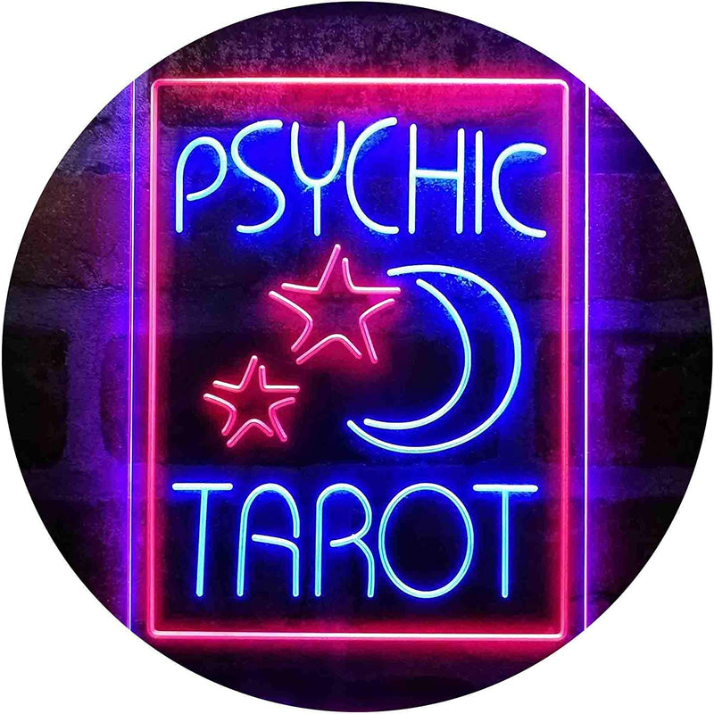 Psychic Tarot Reader Moon Stars LED Light Sign - LED Gift Works