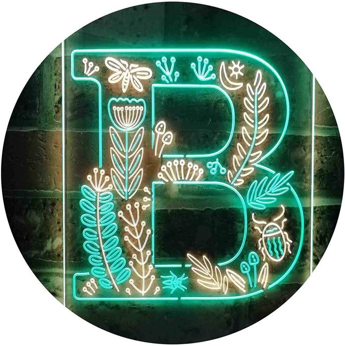 Family Name Letter B Monogram Initial LED Light Sign - Way Up Gifts