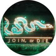 Join Or Die Flag Snake Military Army LED Light Sign - LED Gift Works