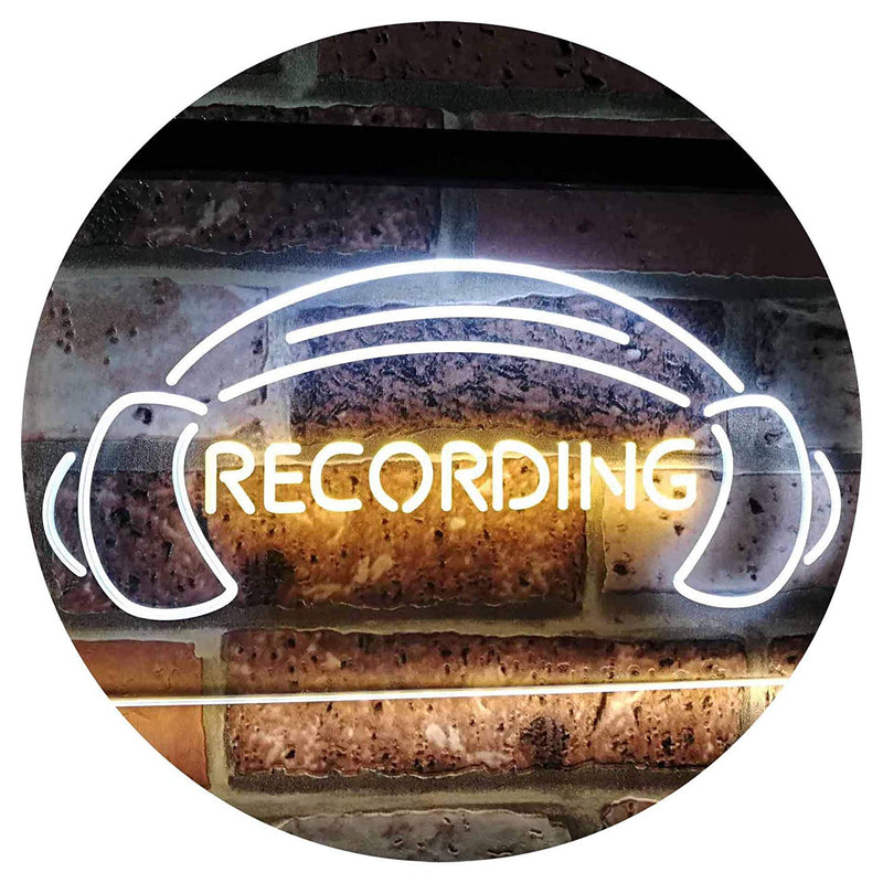 Headphones Recording LED Light Sign - LED Gift Works