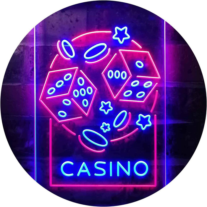 Casino Dice Game Man Cave LED Light Sign - Way Up Gifts